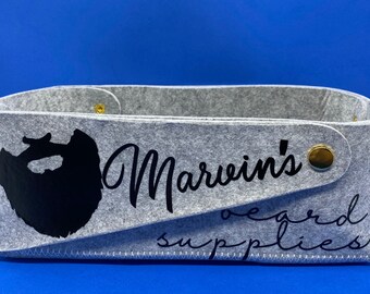 Personalized Beard Grooming Supplies Caddy for Storage