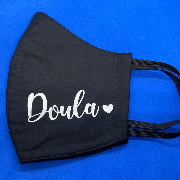 Doula Gift | Lightweight Face Mask with Adjustable Ear Loop for Delivery/Baby Shower/Pregnancy - BLACK