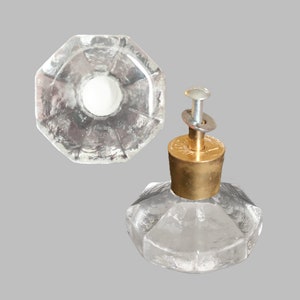 1960s Transparent Glass Drawer Knobs - Vintage Swedish Cabinet Knobs - 1960s Nordic Decorative Solid Amber Glass Knobs