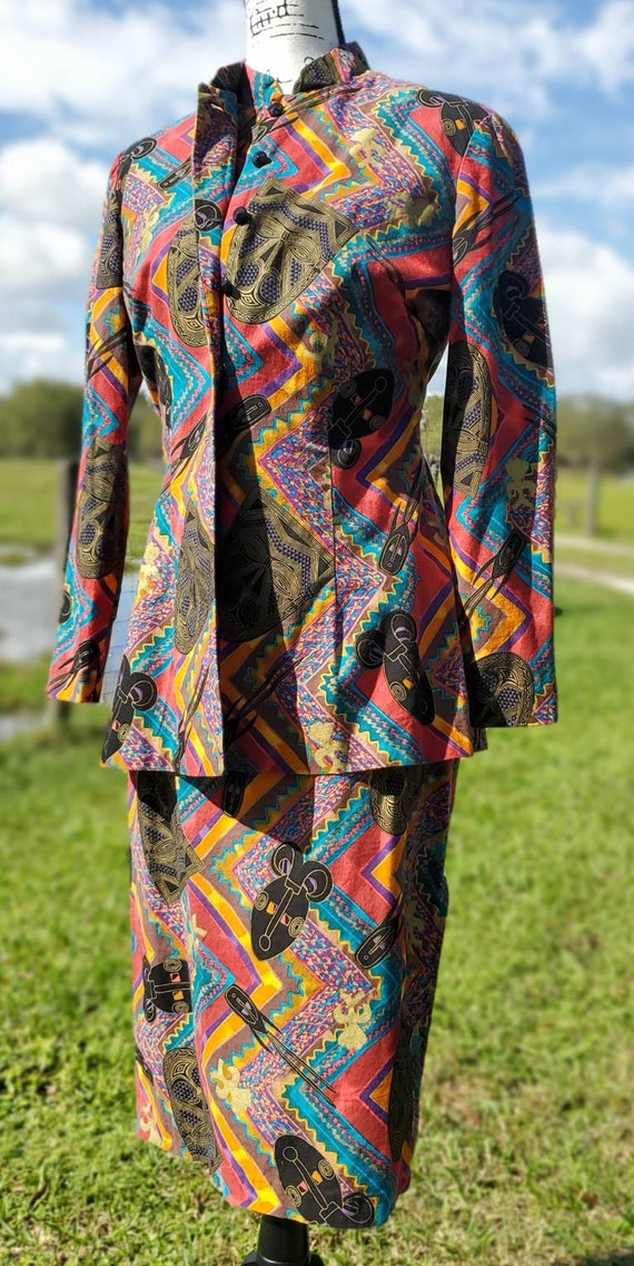 Vintage STUNNING 80s Handmade Three Piece African… - image 2