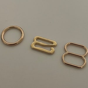 12mm O-Ring, G-hook and Slider (set) for Swimwear, Metal Lingerie Bra Strap Ring Sliders Adjuster Bikini Hook For Lingerie Adjustment