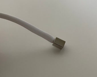 Swimwear Strap Cord Ends | SILVER | Rectangular cord ends | stop cord | cord finish | rope end | (SMALL)