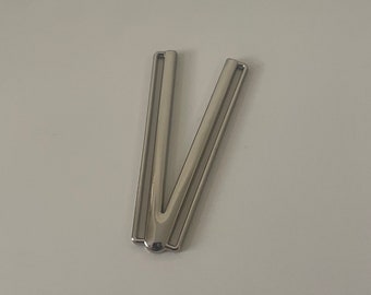 V shape separator for swimwear, V shape swimwear buckle, Silver