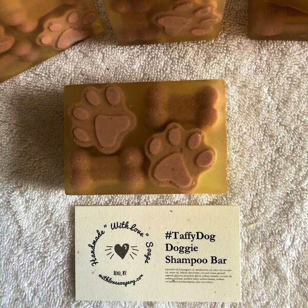 Doggie Shampoo Bar #TaffyDog: sensitive skin dog shampoo bar