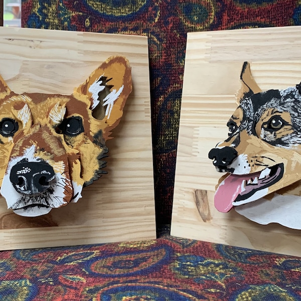 Wooden Pet Portrait (small set of 2)