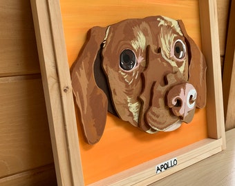 Custom Wooden Pet Portrait