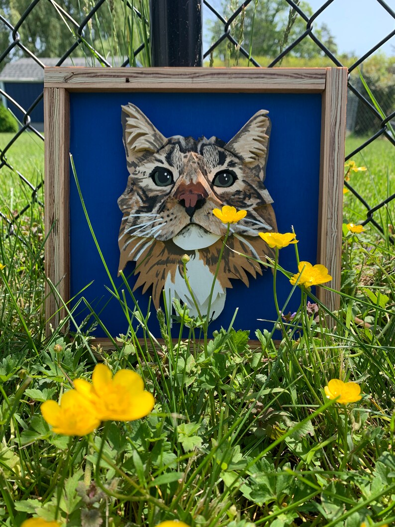 Wooden Pet Portrait Etsy