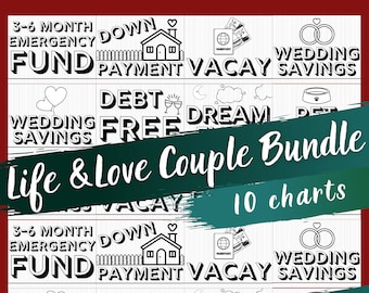 Life and Love Couple Bundle - Debt Payoff & Savings Tracking Charts
