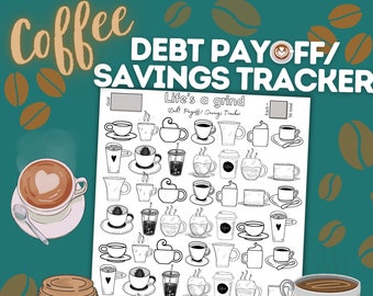 Coffee Debt Payoff & Savings Tracking Printable Chart