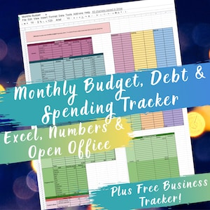 Monthly Budget Template for EXCEL/ NUMBERS/ OPENOFFICE + Business Tracker! | Zero-Based Budget |