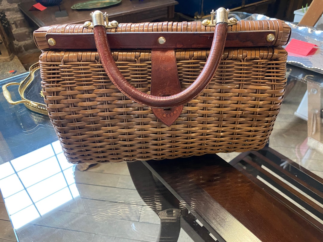 Handbags Ltd. Montreal Handbag Purse Woven Wicker Brass Etsy