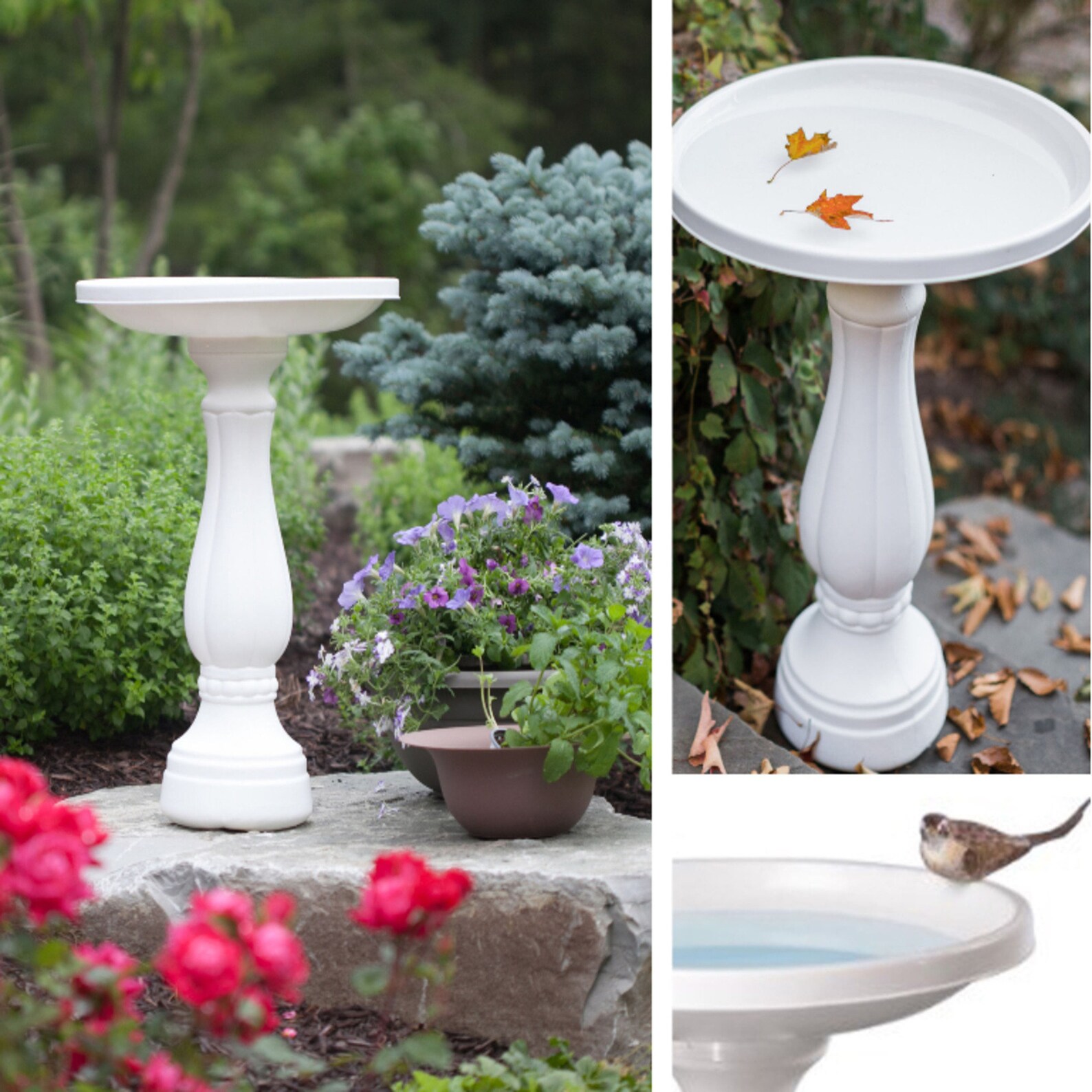25 Height Bloem Pedestal Bird Bath Outdoor Garden Decor Etsy