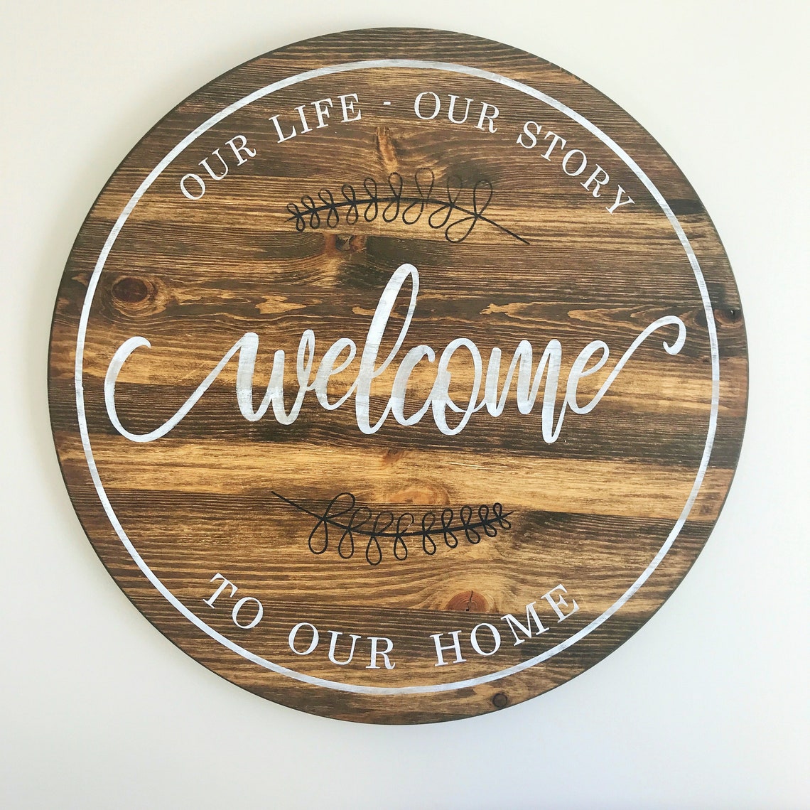 Wood Sign 24 Round Home Decor Wedding Present Etsy
