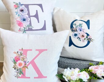 Floral Monogram Pillow