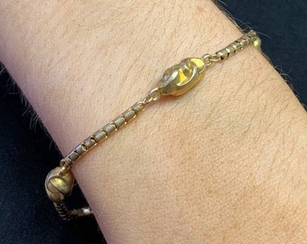 Antique Victorian 15ct Gold Bracelet. Circa 1850 - 1860. Snake Link.