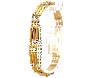 Antique Victorian 15ct Gold Bar & Ball Bracelet – Late 19th Century
