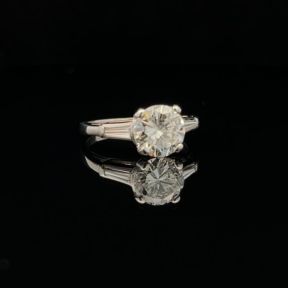 Platinum Diamond Engagement Ring. Vintage Art Dec… - image 3