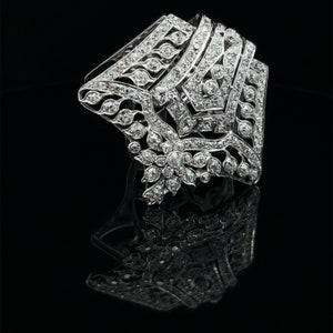Antique Art Deco Diamond Clip, 8.0 Carat, 18ct White Gold image 3