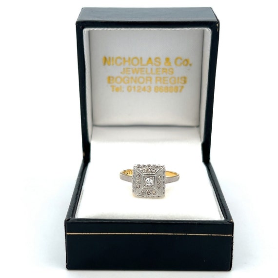 Antique Art Deco Diamond 18ct Gold and Platinum '… - image 7