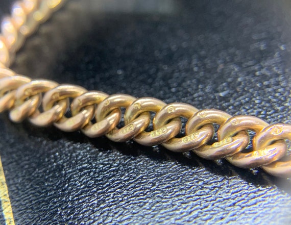 Antique Victorian 9ct Rose Gold Curb Bracelet. Mi… - image 7