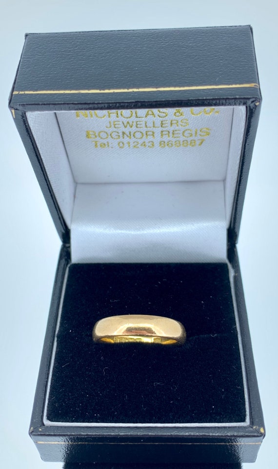 Antique  22ct Gold Court Wedding Ring. London 192… - image 4