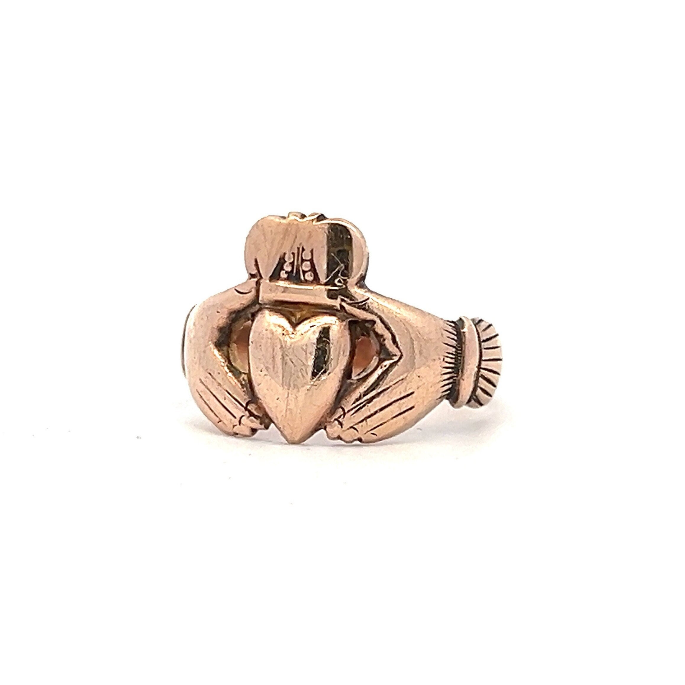 Amazon.com: Claddagh Amethyst Ring In Solid 14k Rose Gold 5: Clothing,  Shoes & Jewelry