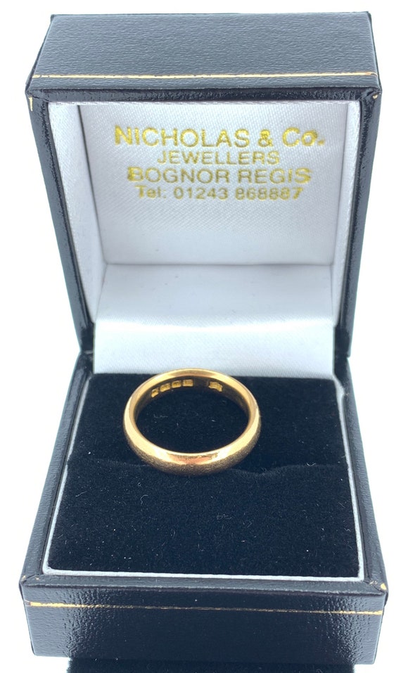 Antique  22ct Gold Court Wedding Ring. London 192… - image 6