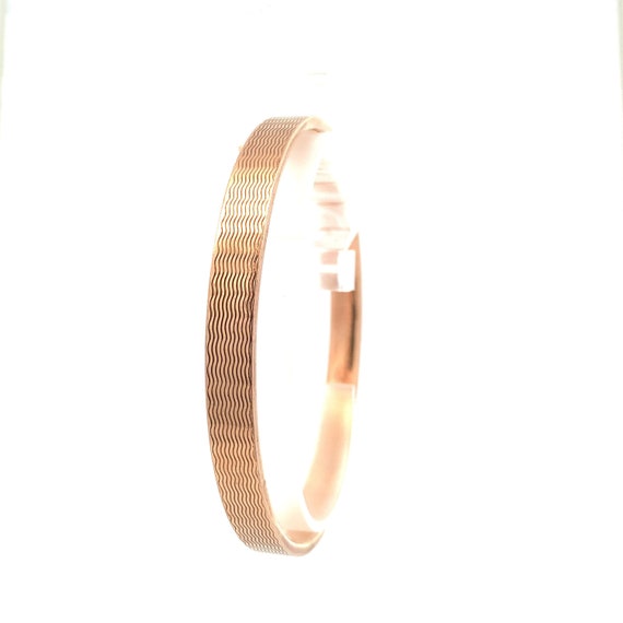 Antique Art Deco. 9ct Rose Gold Slave Bangle. Engi