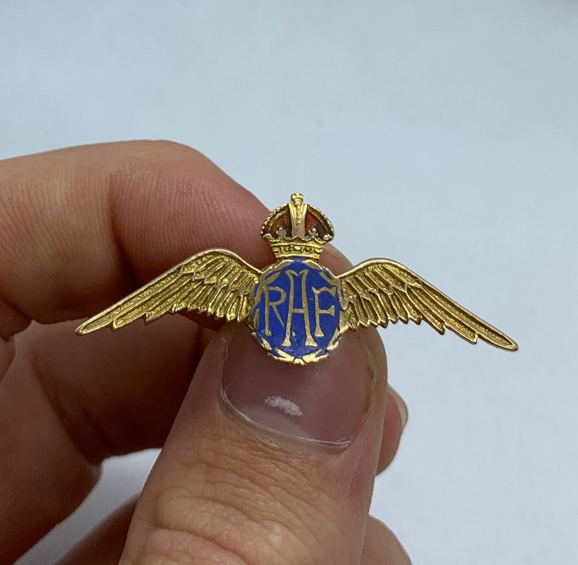 RAF 9ct Gold Sweetheart Brooch. Vintage R.A.F. Wings Brooch. Etsy