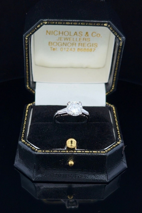 Platinum Diamond Engagement Ring. Vintage Art Dec… - image 9