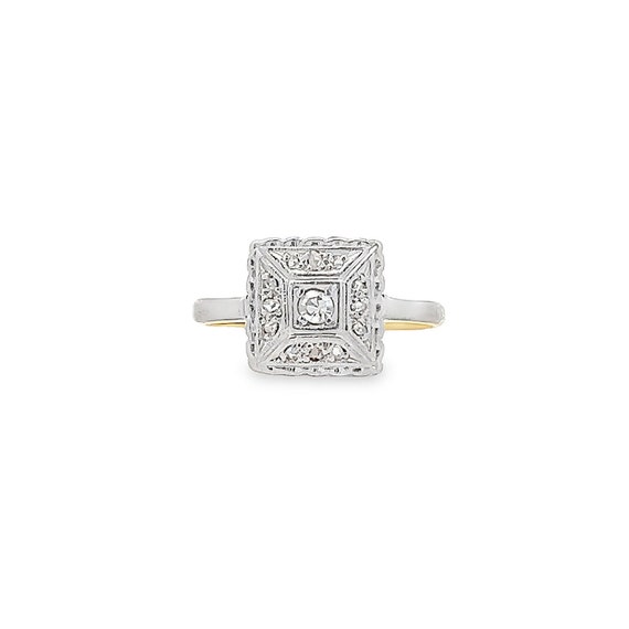 Antique Art Deco Diamond 18ct Gold and Platinum '… - image 2