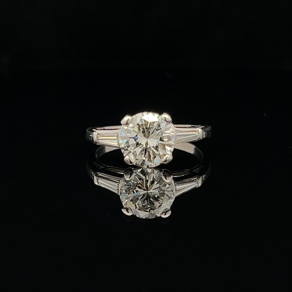 Platinum Diamond Engagement Ring. Vintage Art Dec… - image 8