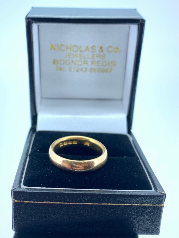 Antique  22ct Gold Court Wedding Ring. London 192… - image 2