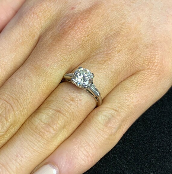 Platinum Diamond Engagement Ring. Vintage Art Dec… - image 5