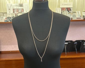 Antique Victorian 9ct Rose Gold Guard Chain. Victorian Gold Muff Chain, Long Chain. English Circa 1890. 57.5 Inches.
