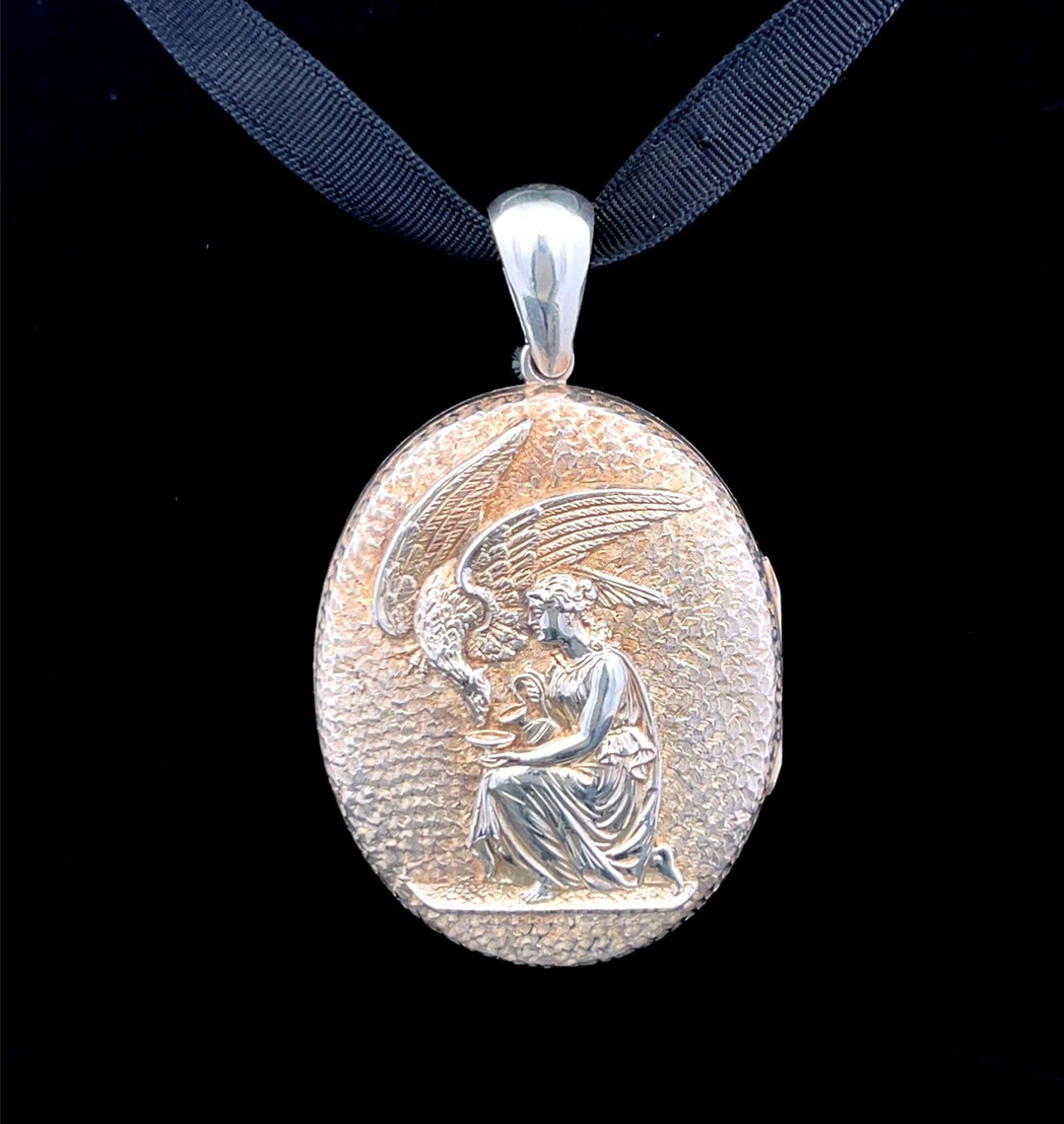 Superb Rare Antique Silver Large Silver Locket. English, Victorian ...