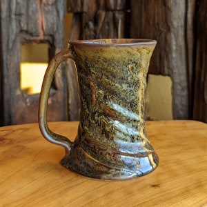 Handmade Textured Ceramic Coffee Large Mug - Slip Textured Tea Dust High Fire Beerstein Wabi-sabi Tankard One-of-a-kind Artwork Unique Gift