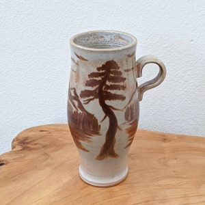 Drinking Vase - Tree Vase - Handmade Ceramics, Wheelthrown, Coffee Mug, Tea, Painted Design, Forest, Nature, Clay Pot
