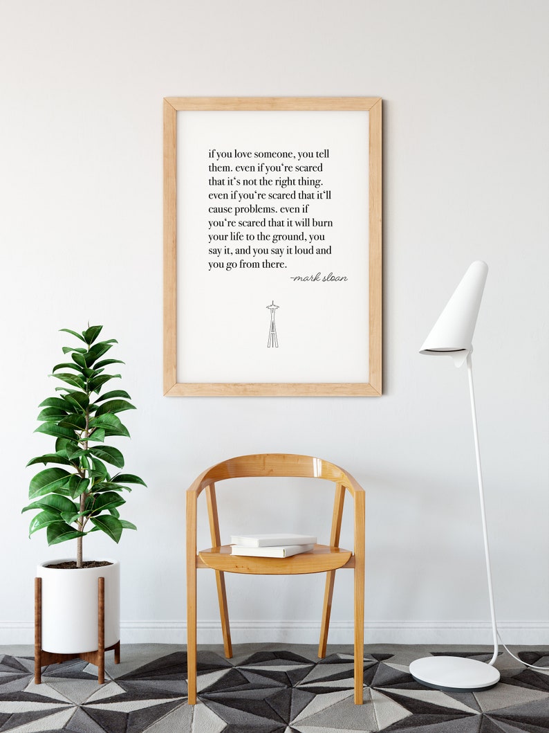 Mark Sloan Quote Grey's Anatomy Love Quote Emotional | Etsy