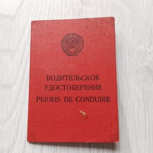 Origineel oud Sovjet rijbewijs van de USSR document van de USSR rijbewijs voor een vrouw 1988 oud document van de USSR