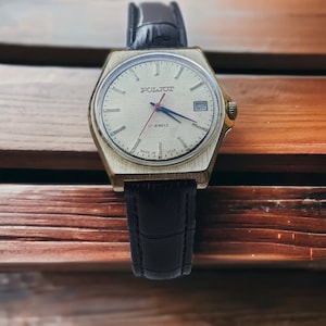 POLJOT Vergoldung 17 Juwelen, Vintage-Uhr Poljot, seltene mechanische Uhr, Geschenk für ihn, Retro-Armbanduhr für Männer