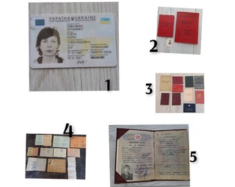 Vintage, military, documents, postcards, USSR
