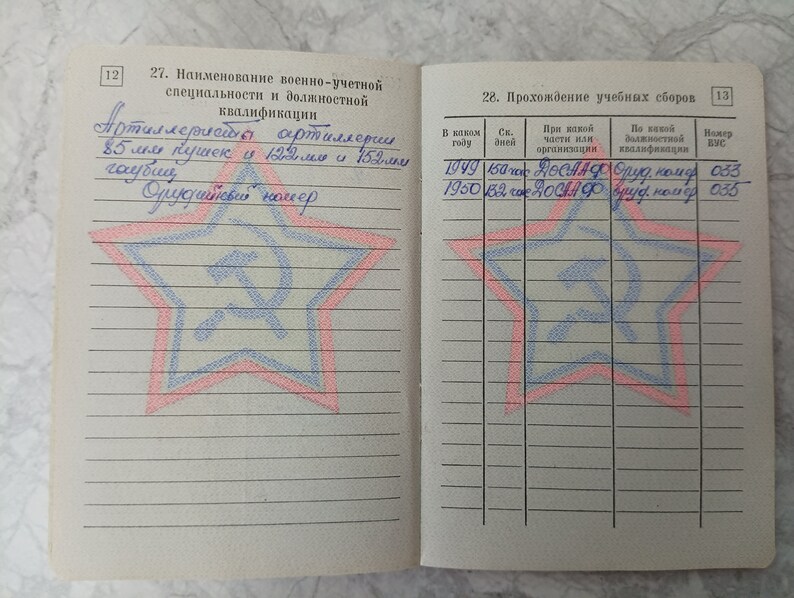 Old Soviet Military Id,ussr Document,ussr Military Id,original Soviet ...