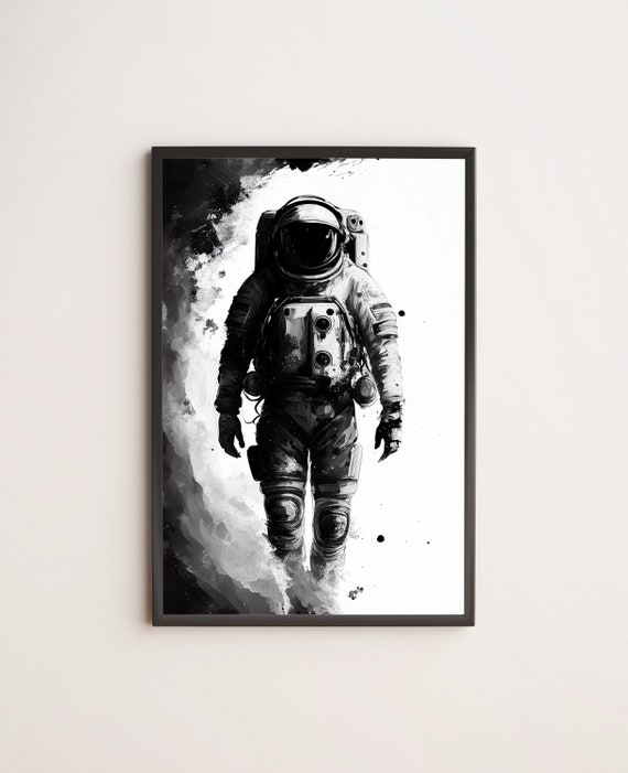 Wall Art Print, Astronaut black and white