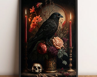 Spooky Weirdo Satanic Photo - Gothic Goth Wall Art - Whimsigothic Witch  Poster Print - Skull Ghost Raven Crow Pagan Gifts - Haunted House Halloween