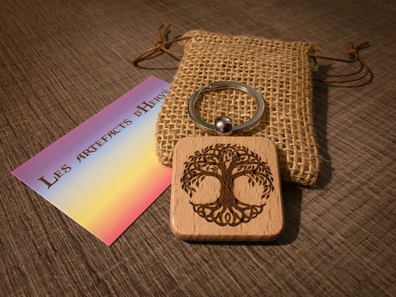 Customizable spiritual key holder square Tree of Life image 1