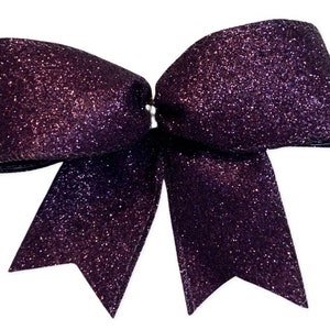 10 Dark Purple Plum Glitter Christmas Tree Bows, Purple Plum Xmas Tree Bows, Small Bows for Christmas Tree, Ornament Bows
