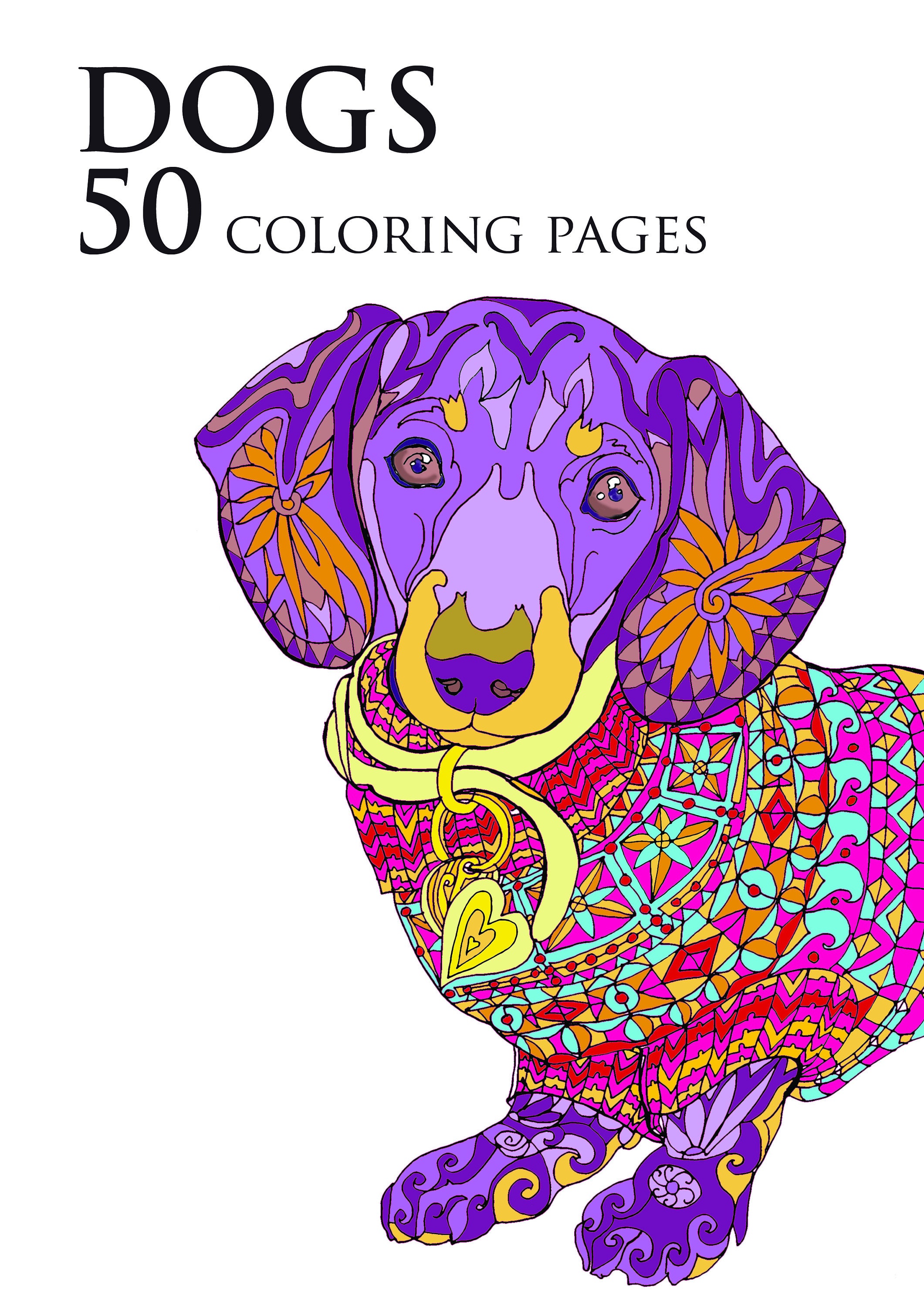 Dogs Coloring Pages, Adult Coloring Book Pdf 50 Page for Download ...