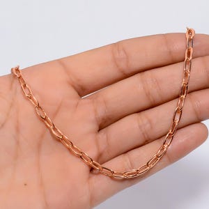 Collana con catena a maglie in rame – Stile cavo, cubano, serpente, corda e grano! Gioielli minimalisti a catena! Collana unisex! Regalo per la festa del papà! 40-66 cm
