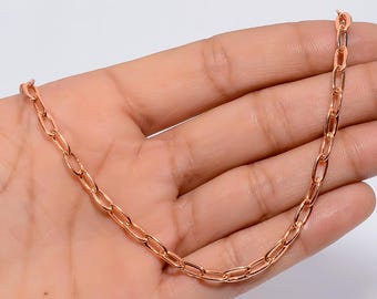 Collar de cadena de cobre / Cable, cubano, serpiente, cuerda y trigo / Joyería minimalista unisex / Regalo para el Día del Padre